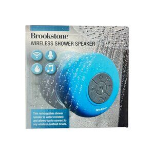 Brookstone Water Resistant Bluetooth Rechargeable Shower Speaker NEW